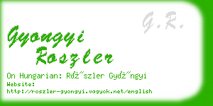 gyongyi roszler business card